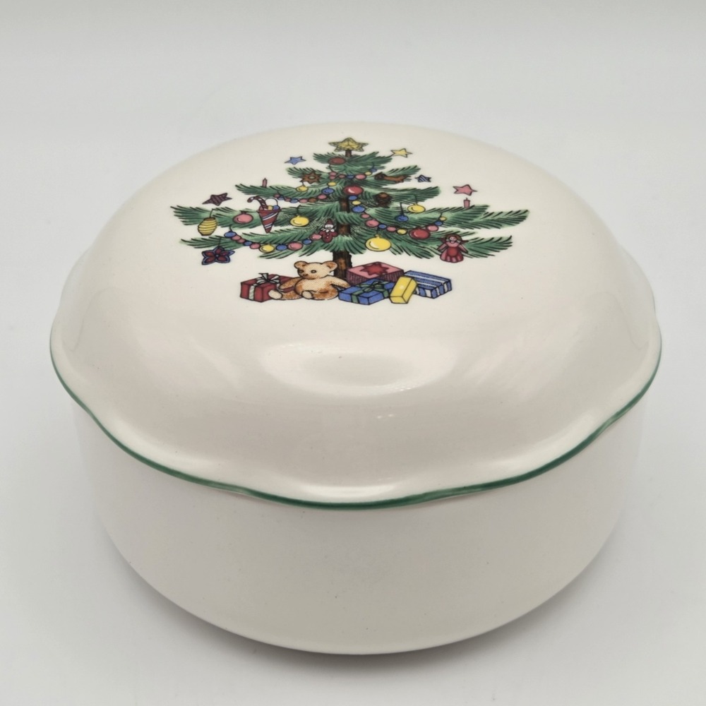 Set Of 2 Vintage Nikko Christmastime Covered Bon Bon Candy Dishes    NEW - Picture 3 of 10